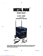 Metal Man ARC 200 9002203 Operator's Manual