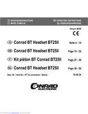 Conrad BT25II Operating Instructions Manual