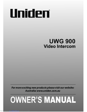 Uniden UWG 900 Owner's Manual