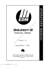 EDM Solution-8 Operator's Manual