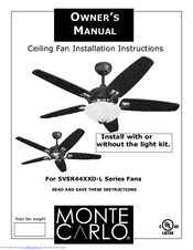 Monte Carlo Fan Company 5vsr44XXd-l series Owner's Manual