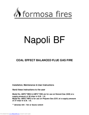 Formosa Napoli BF Installation, Maintenance & User Instructions