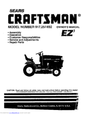 Sears craftsman ez3 917.251492 Owner's Manual