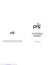 Prif PLAYSONIC 3 PY3PS4-11-MU Manual
