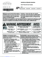 Astria 126730-01 Installation And Operation Instruction Manual