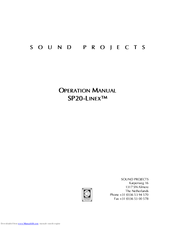 Sound Projects SP20-Linex Operation Manual