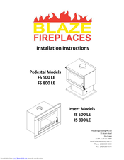 Blaze IS 500 LE Installation Instructions Manual