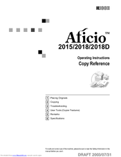 Ricoh Aficio 2018d Manuals Manualslib