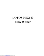 LOTOS MIG140 Instruction Manual