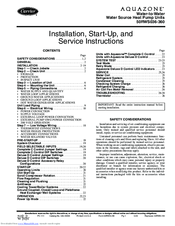 Carrier Aquazone 50RWS036-360 Installation, Start-Up And Service Instructions Manual