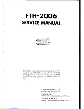 Yaesu FTH-2006 Service Manual