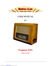 Retro-Lux Ferguson 219A User Manual