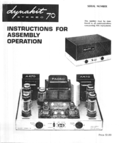 Dynakit stereo 70 Instructions For Assembly And Operation Manual