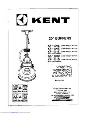 KENT KF-1501D Operating, Maintenance Instructions & Illustrated Parts List
