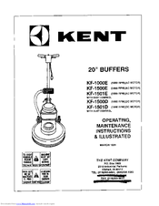 KENT KF-1501E Operating, Maintenance Instructions & Illustrated Parts List