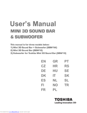 Toshiba SBW10 User Manual