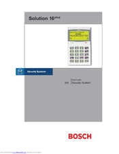 Security systems Solution 16 Plus User Manual
