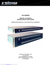 Sigma SLX series Operator's Manual