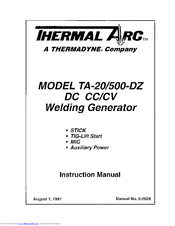 Thermal Arc TA20/500-DZ Instruction Manual