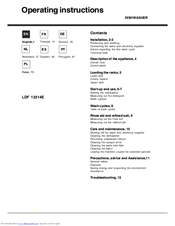 Hotpoint Ariston LDF 12314E Operating Instructions Manual
