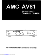 AMC AV81 Instructions For Installation And Operation Manual