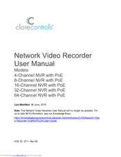 Clare Controls 16-Channel NVR with PoE User Manual