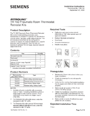 Siemens TH 192 S Installation Instructions Manual