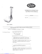 Globe GS300 Owners And Operators Instruction Manual