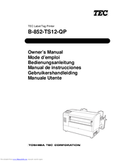 Toshiba B-852-TS12-QP Owner's Manual