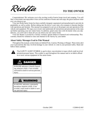 Winnebago 2005 Rialta Owner's Manual
