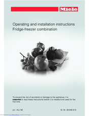 Miele KFNS37452iDE Operating And Installation Instructions