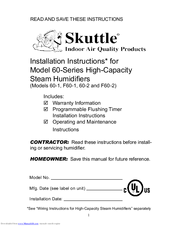 Skuttle 60-2 Installation Instructions Manual
