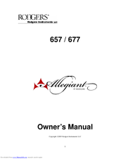 Rodgers Allegiant 657 Owner's Manual