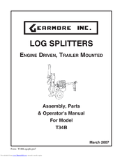 Gearmore T34B Assembly, Operating Instructions And Parts List