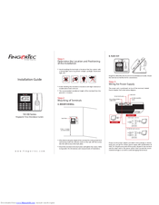 FingerTec TA100 DIY SERIES Installation Manual
