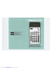 Omron 12SR Instruction Manual