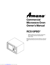 Amana RCS10PBD series Owner's Manual