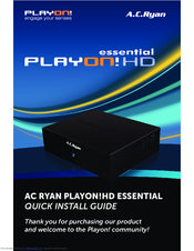 A.C.Ryan Playon HD Essential Quick Install Manual