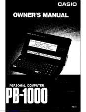 Casio PB-1000 Owner's Manual