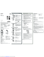 Sony ICD-SX733 Quick Start Manual