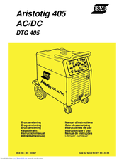 ESAB Aristotig 405 AC/DC Instruction Manual