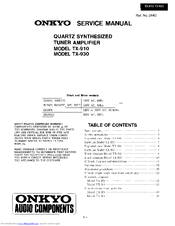 Onkyo TX-930 Service Manual