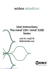 Widex mind 220Z Series User Instructions