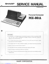 Sharp MZ-80A Service Manual