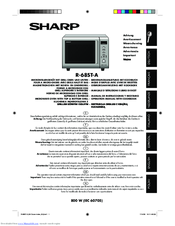 Sharp R-68ST-A Operation Manual With Cookbook