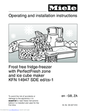 Miele KFN 14947 SDE ed/cs-1 Operating And Installation Instructions