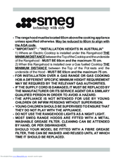 Smeg LIFTB900 Installation Manual