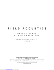 Field Acoustics UK 500 Instruction Manual