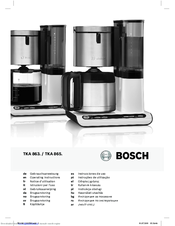 Bosch TKA 865. Operating Instructions Manual