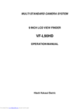 Hitachi Kokusai Electric VF-L90HD Operation Manual